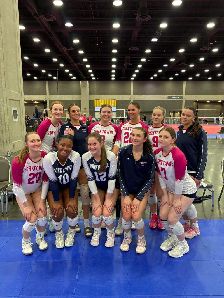 Yorktowne girls volleyball team photo after competition